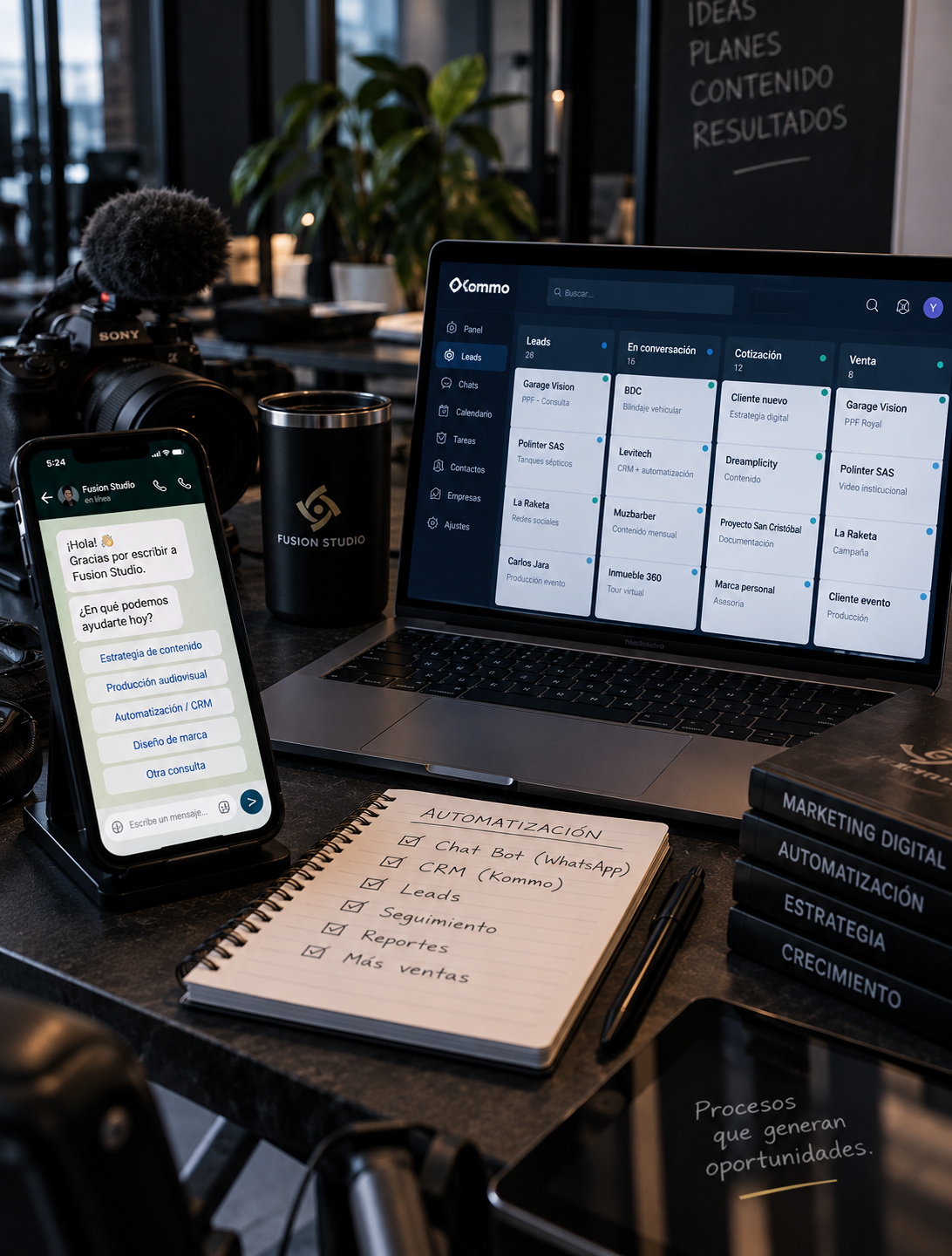 Automatización y CRM de Fusion Studio